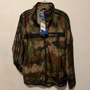 Adidas Originals Trefoil Marathon Windbreaker Jacket, Camo Hemp. Unisex (mens S)